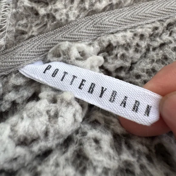 Pottery Barn Coziest Sherpa Robe Heathered Gray Size-Large L - Picture 10 of 10